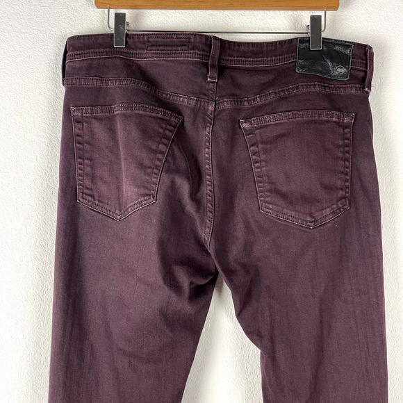 AG Adriano Goldschmied Jeans Mens 36x33 The Tellis Modern Slim Burgundy Maroon - Picture 8 of 11